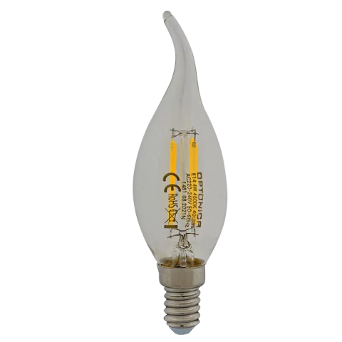 E14 LED Gyertya Láng Filament izzó 4W 4500K természetes fehér Optonica SP1481