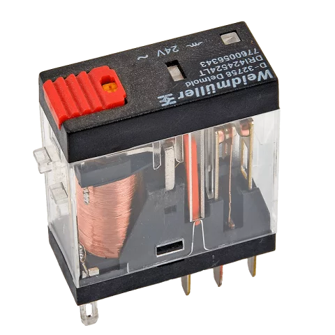 Miniatűr dugaszolható ipari relé 2 váltóérintkezős 24V AC 5A WEIDMÜLLER 7760056343