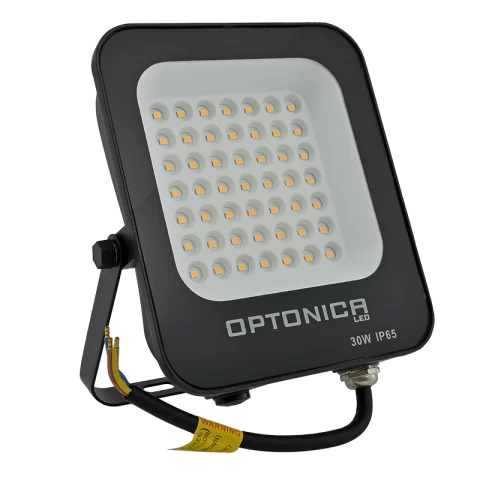 LED Reflektor 30W 2700K meleg fehér IP65 SMD Fekete Optonica FL5729