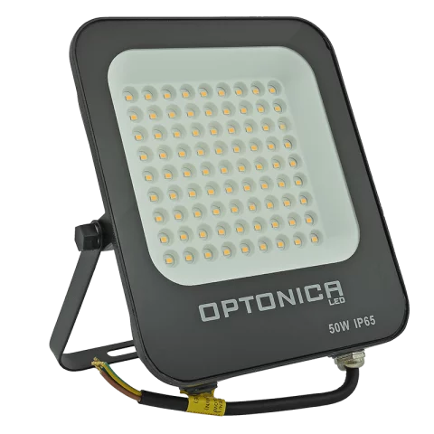 LED Reflektor 50W 2700K meleg fehér IP65 SMD Fekete Optonica FL5732