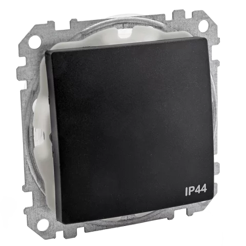Schneider SEDNA Design kapcsoló 101 egypólusú villanykapcsoló rugós IP44 bekötés antracit SDD214101