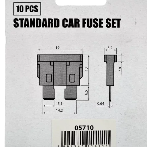 Autós késes biztosíték csomag 3A 5A 7.5A 2x10A 15A 2x20A 25A 30A 19x13mm 10db-os GLO05710