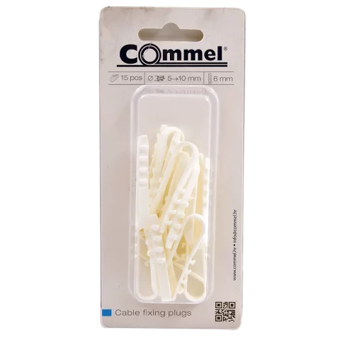 Beüthető kábelrögzítő 5-10mm kábeltartó dugó (15db/csomag) Commel fehér 365-312