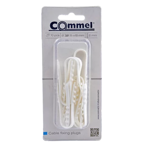 Beüthető kábelrögzítő 11-18mm kábeltartó dugó (10db/csomag) Commel fehér 365-313