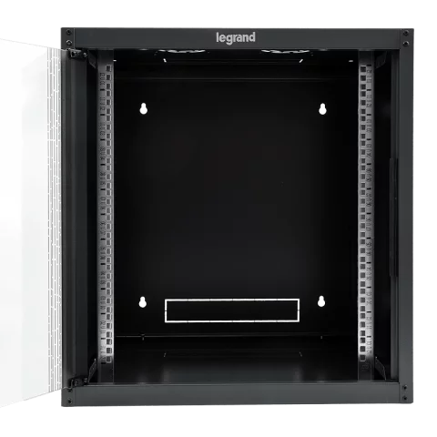 Kommunikációs fali RACK szekrény 19" 12U 620x600x400 antracit rackszekrény Legrand Linkeo 646202