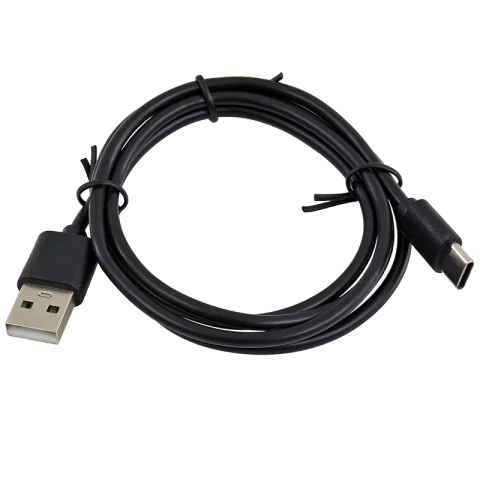 USB kábel Type-C fejjel 1m Telefon töltő kábel USB-A USB-C adatkábel fekete Delight 55550BK-1