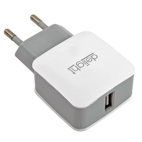 Hálózati töltő adapter USB-A telefon töltő adapter 2.1A fehér Delight 55045-1WH1