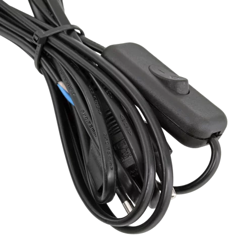 Flexo kábel MTL 2x0,75 3m vezetékkel kapcsolóval fekete Commel 0117