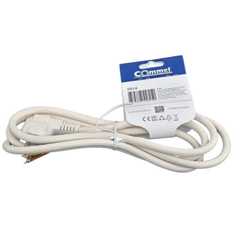 Flexo kábel MT 3x1,5 2m vezetékkel fehér Commel 0514