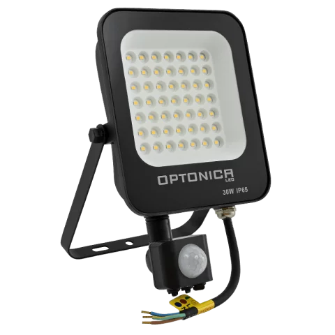 LED Reflektor Mozgásérzékelővel 30W 4500K Fekete Optonica SMD 5778