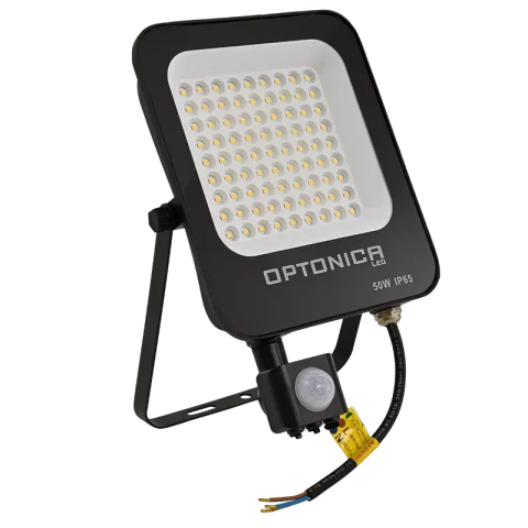 LED Reflektor Mozgásérzékelővel 50W 4500K Fekete Optonica SMD 5781