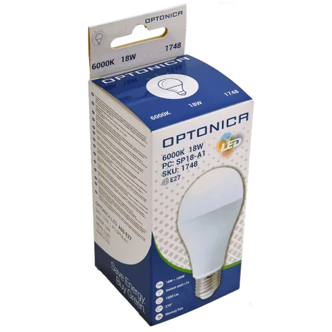 E27 LED Izzó 18W 6000K hideg fehér prémium A70 Optonica SP1748
