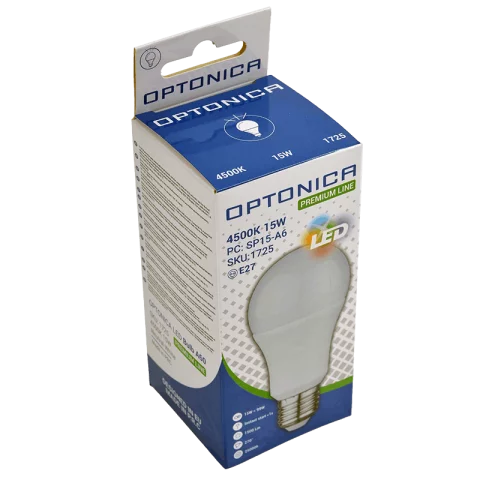 E27 LED Izzó 15W 4500K természetes fehér prémium A60 Optonica SP1725