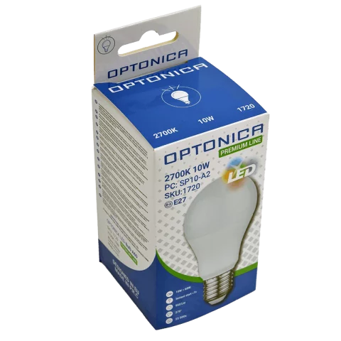 E27 LED Izzó 10W 2700K meleg fehér prémium A60 Optonica SP1720