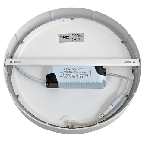LED Panel Mennyezeti Falon Kívüli 28W 2700K Kerek Tracon LED-DLF-28NW_KIFUTÓ