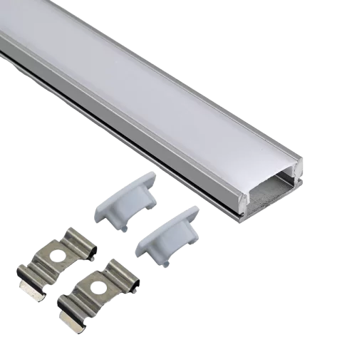 Led Szalag Profil Sín Falon Kívüli Alumínium 1m alu Szett búra, végzáró, rögzítő, sín Optonica 5190