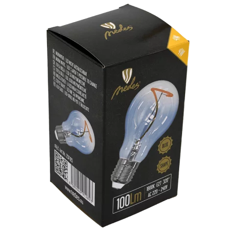 E27 Blue LED Filament Izzó 4W 1800K 100lm Extra meleg fehér Kék izzó A60 320° Nedes ZSF105