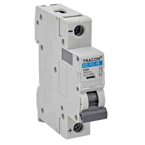Tracon Kismegszakító 1P C 16A 6kA 250V DC PV rendszerekhez egyenaramú DC-1C-16