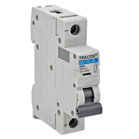 Tracon Kismegszakító 1P C 25A 6kA 250V DC PV rendszerekhez egyenáramú DC-1C-25