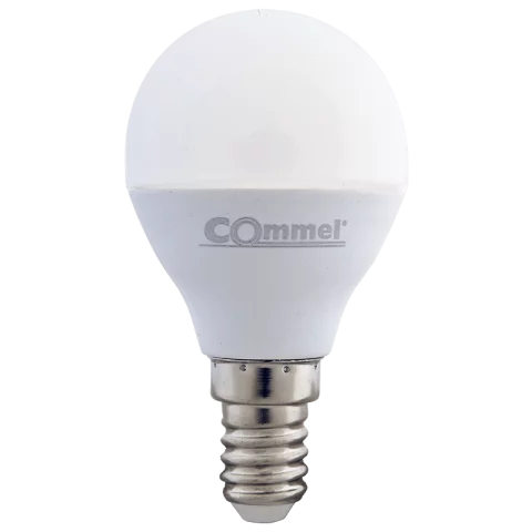 E14 LED Izzó 3W 3000K meleg fehér kisgömb 250lm G45 Commel 305-721