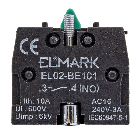 Nyomógomb záró elem zöld Elmark EL02-BE101 401001