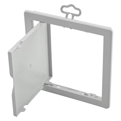 Szerelőajtó műanyag fehér 150x150mm Revíziós ajtó 135x135mm beépítés Elmark 500173/WH