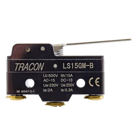 Helyzetkapcsoló végálláskapcsoló rugószáras 1xCO 2A 230V Tracon LS15GM-B