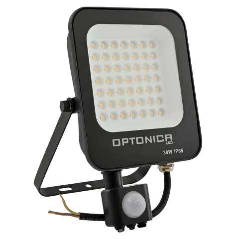 LED Reflektor Mozgásérzékelővel 30W 2700K Fekete Optonica 5779