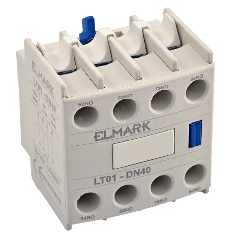 Mágneskapcsoló segédérintkező 4 NO(záró) D típushoz előlapi Elmark LT01-DN40 23040