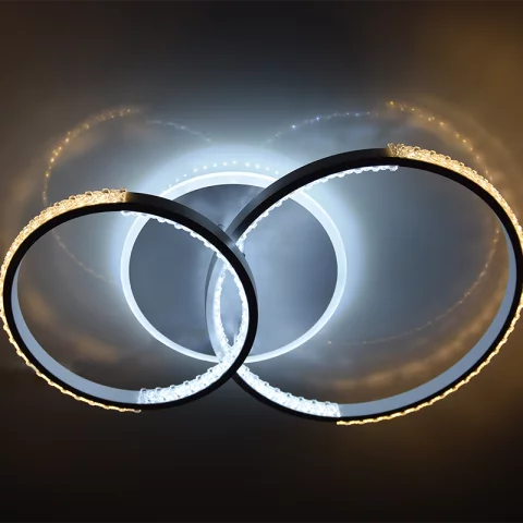 Mennyezeti lámpa LED 55W Smart okostelefon és távirányító vezérlés Dimmelhető kristály Nedes J3302/W