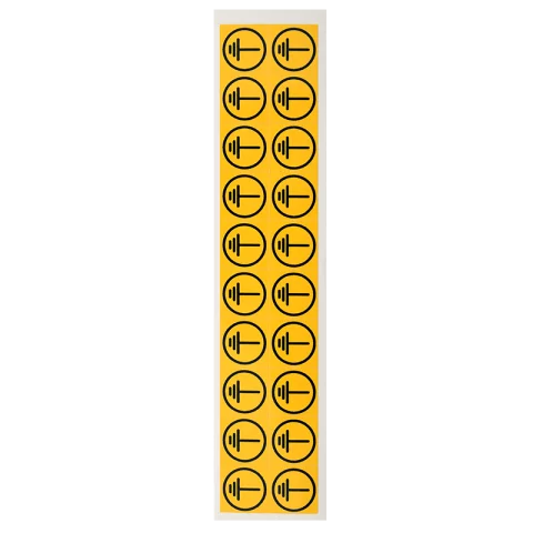 Figyelmeztető Matrica Öntapadós Védőcsatlakozó kapocs (földelés) Védőföldelés 20x20mm 20 db/ív