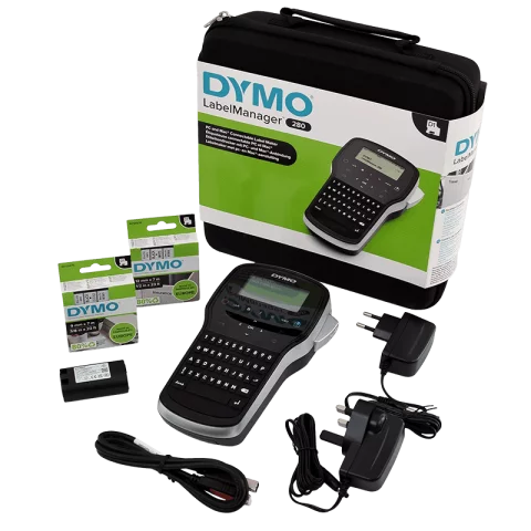 Feliratozógép Dymo LM 280 hordozható címkézőgép ABC billentyűvel TÁSKÁVAL S0968990 2091152