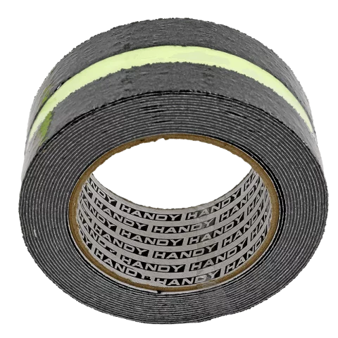Csúszásmentes ragasztószalag 5m x 50mm Érdes figyelmeztető szalag foszforeszkáló-fekete Handy 11088C