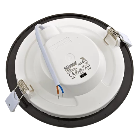 LED Panel Mennyezeti Beépíthető 12W Állítható Színhőmérséklet Kerek Fekete Commel 337-714
