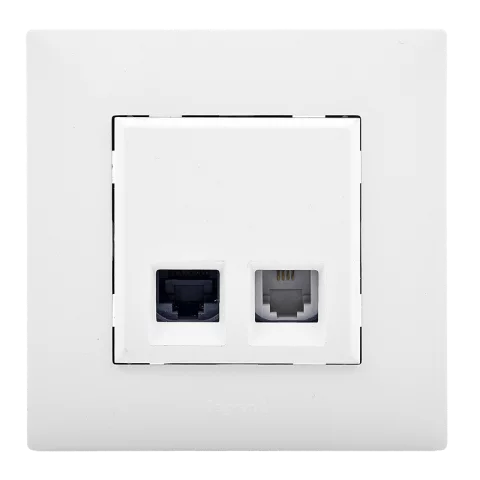 Legrand Niloé Step Rj45 Cat6 UTP + RJ11 telefon aljzat kombinált csatlakozó fehér 863156