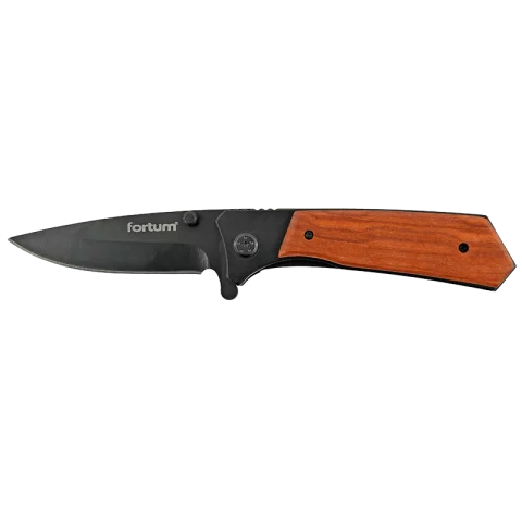 Zsebkés Bicska 205/120mm Összecsukható zsebkés Rozsdamentes Fekete Penge Pakkfa nyél Fortum 4780301