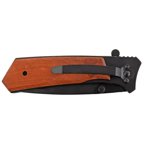 Zsebkés Bicska 205/120mm Összecsukható zsebkés Rozsdamentes Fekete Penge Pakkfa nyél Fortum 4780301