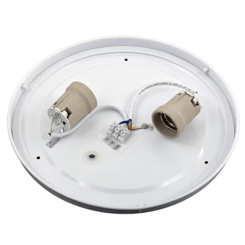 Mennyezeti lámpa 2xE27 (Max.2x35W) IP44 kerek műanyag búrás Tracon MFIP2E27