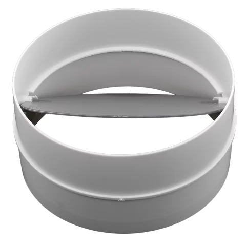 Ventilátor csőtoldó idom 125mm csapószelep idom Toldó Visszacsapó Szeleppel Vents BDV2121