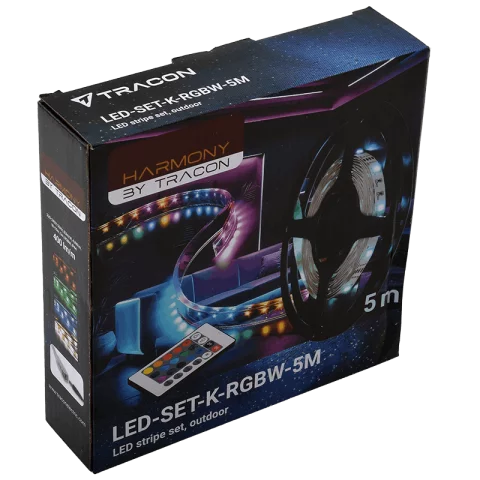Led Szalag Szett Kültéri-Beltéri RGBW távirányítóval 5m 24W Tracon LED-SET-K-RGBW-5M