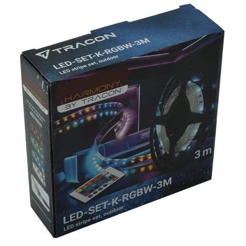 Led Szalag Szett Kültéri-Beltéri RGBW távirányítóval 3m 14,4W Tracon LED-SET-K-RGBW-3M