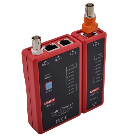 Kábeltesztelő műszer RJ11 RJ45 BNC UTP kábel teszter Ethernet kábel teszter Uni-T UT681C