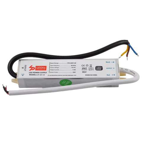Led Szalag Tápegység 20W IP67 Vízálló 12V DC 1,66A Ledis LD-20-12