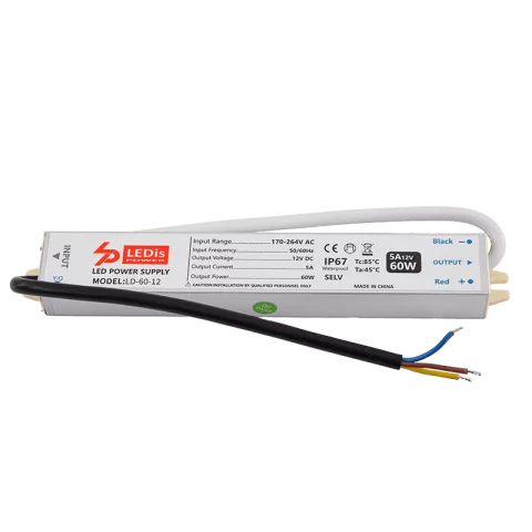 Led Szalag Tápegység 60W IP67 Vízálló 12V DC Ledis LD-60-12