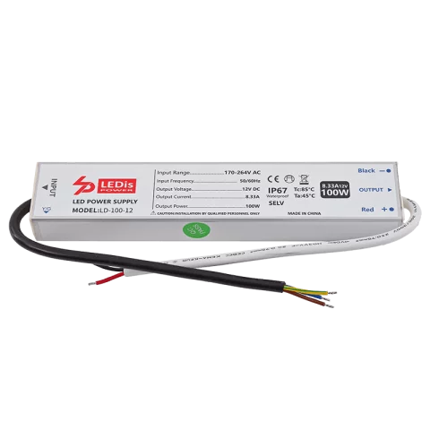 Led Szalag Tápegység 100W IP67 Vízálló 12V DC Ledis LD-100-12