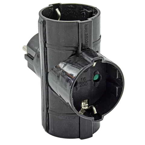 Hálózati 3-as T elosztó adapter fekete Commel 6338-4