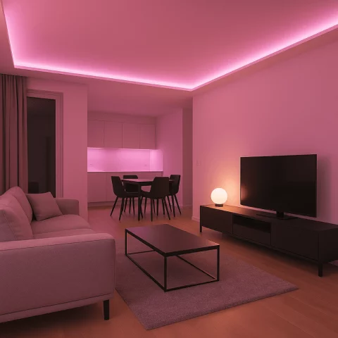 Led Szalag Szett Okos Wifi Beltéri RGB távirányítóval 2x5m 22W Komplett led világítás készlet Avide