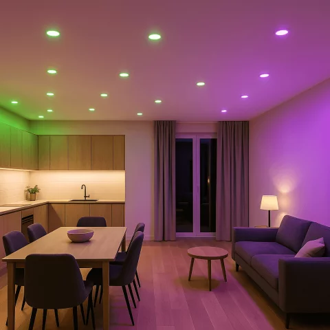 Wifi okos Led izzó RGB 5,5W 3000-6500K GU10 spot 400lm 2,4Ghz Commel 305-703