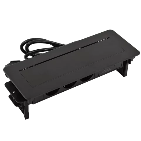 Hálózati Hosszabbító 3-as elosztó + USB-A + USB-C 2m kábel Rejtett elosztó Fekete Commel 235-102