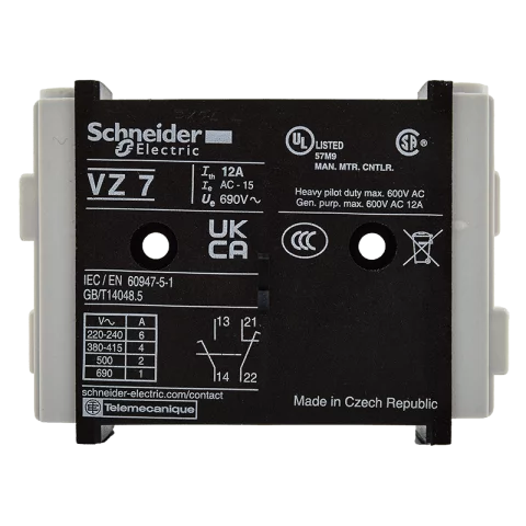 Schneider Segédérintkező blokk V02-V6 kapcsolótestekhez 1 záró 1 nyitó VZ7